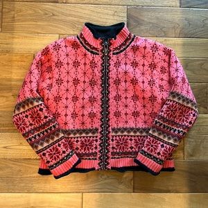 Vtg Icelandic design full zip sweater jacket